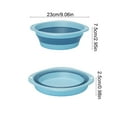 thumbnail image 3 of HYLLai Foldable Wash Basin Collapsible Dish Pan for Kitchen Sink Portable Camping Laundry Bucket Foot Bath Tub, Light Blue, 3 of 6