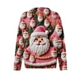 thumbnail image 5 of WTOBBY Women's Christmas Print Knit Cardigan, Long Sleeve Pullover with Festive Designs, Cozy for Holiday Parties and Winter Wear,Dark Green L, 5 of 6