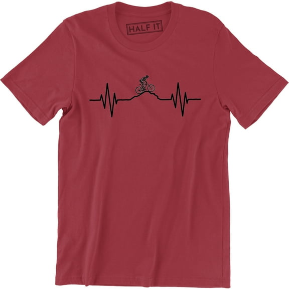 Bike Heartbeat Pulse Mountain Cycling Bicycle Ride Exercise Men's T-Shirt
