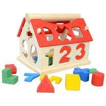 RUIG Wooden Puzzle Building Block Toys, Large Wooden Building Blocks Set - Educational Preschool Learning Toys, Toddler Blocks Toys for 3  Year Old Boy and Girl Gifts