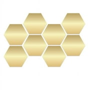 Blue Moon Studio 8pc Peel and Stick Self-Adhesive Gold Hexagon Wall Mirror Decals