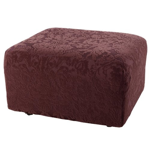 Sure Fit Stretch Jacquard Damask Ottoman Slipcover
