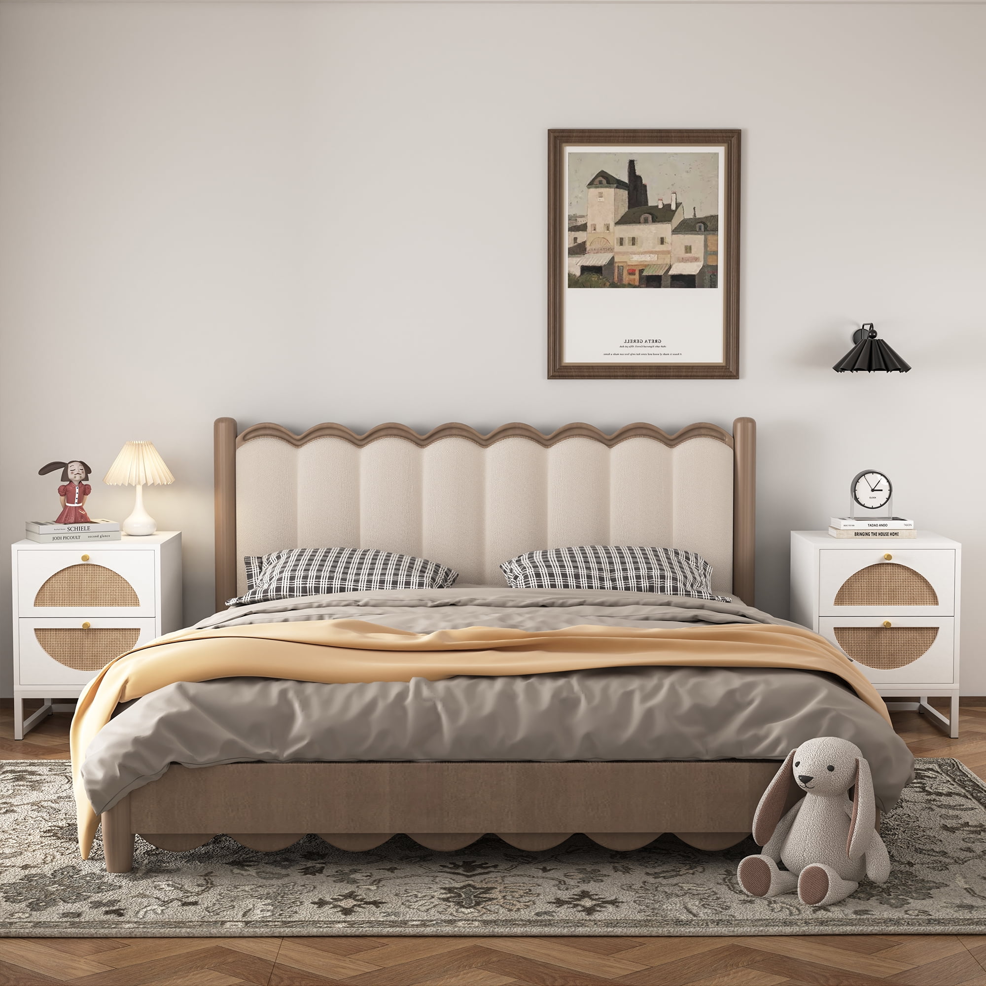 YYAo Nightstand Side Table Set of 2, End Table with 2 Drawer, End Table for Bedroom, White Side Table YYAo Nightstand Side Table Set of 2, End Table with 2 Drawer, End Table for Bedroom, White Side Table
