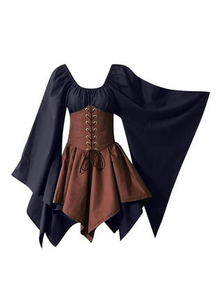RYRJJ Steampunk Corset Dresses Renaissance Corset Dress for Women Sexy  Strapless Lace Short Skirts Gothic Vintage Medieval Bodice Corsets  Costumes(Pink,S) 