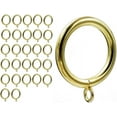 thumbnail image 1 of Curtain Ring Metal 28-Pcs 1.5 Inch Inner Diameter with Eyelets Fit Up to 1 1/4-Inch Rod Large Wire Diameter (Gold-28Pcs), 1 of 5