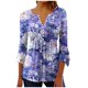 thumbnail image 1 of Camisetas de Cuello en V Mujeres, Impreso 3/4 Manga Blusa Casual Hecha de Cómodo Estante de Imitación para Toda la Temporada de Uso Diario, Camisetas Casuales de Mujer, 1 of 5