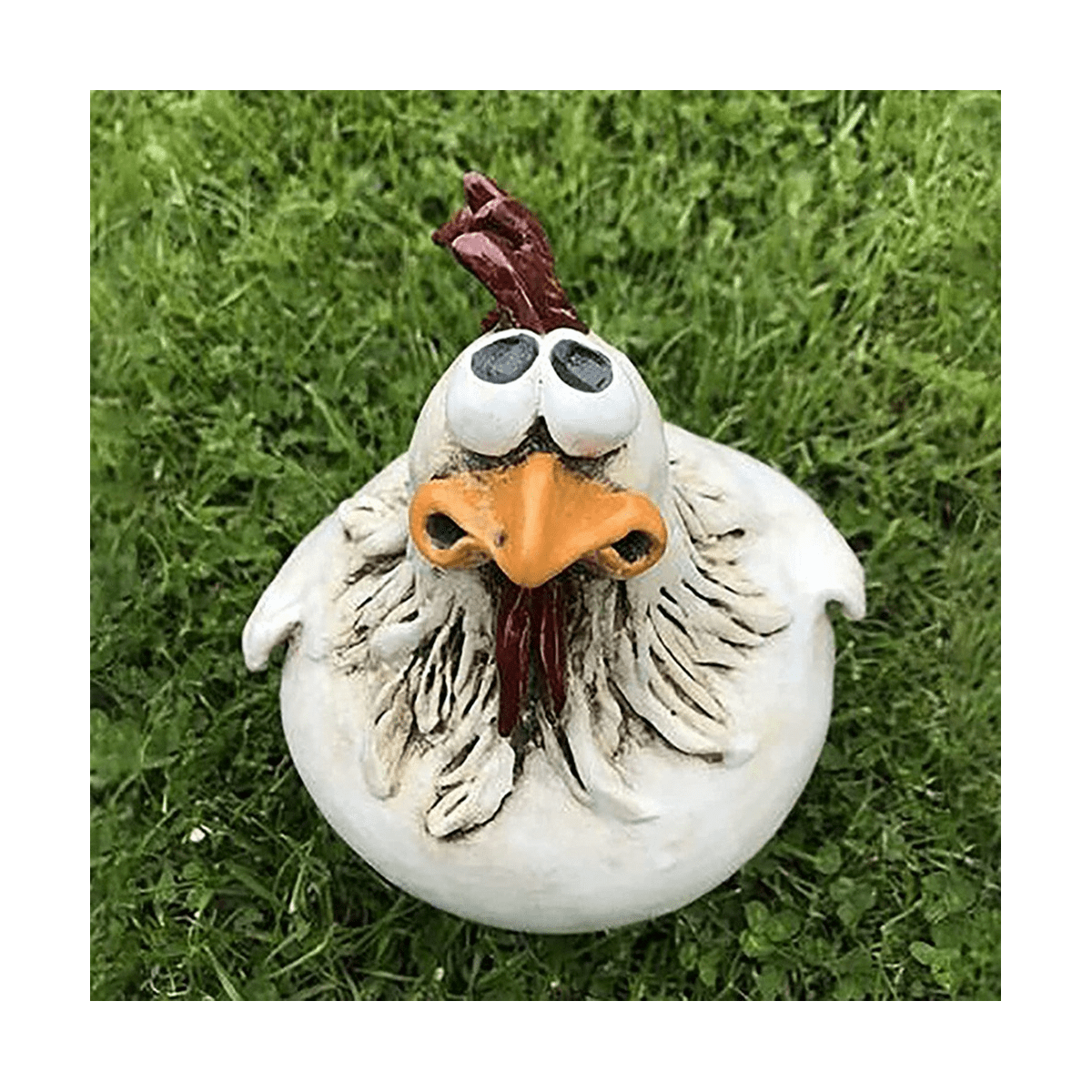 Chicken Sitting on Fence Decor Garden Statues for Fences Rooster Statues Wall Art Yard Art Sculptures Farm Patio