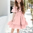 thumbnail image 6 of XXWXYD Girls One Shoulder Pleated Dress European Summer Style Solid Color Swing Hem Dress Lightweight Chiffon Off-Shoulder Fashion Outfit, 6 of 8