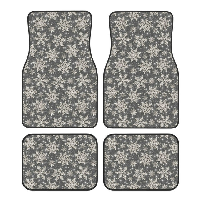 Disketp Sparkling Snowflakes for Crystal Velvet Car Mats Four-Piece Set,All-Season Automotive Protection, Vehicles, Cars, Trucks, and SUVs,Anti-Slip Design
