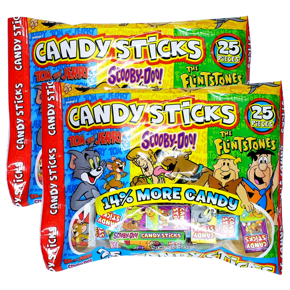 Comix Mix White Candy Sticks Kids Party Favor Treats Stocking Stuffer Gifts on Birthday Halloween Christmas Thanksgiving, 20ct Individual Mini Boxes - Pack of 2