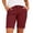 #08 Wine 【Mix, Match & Rotate: Stock Up on Daily Colors】, variant on Women's Stretch Twill Bermuda Shorts with Pockets, Elastic Waist Casual Hiking Walking Athletic Shorts, 100% Polyester, Womens | VerBelle,Khaki L