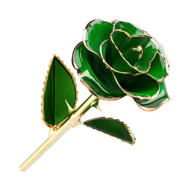 Ounissouiy Rosas chapadas en oro Forever Blooming para un regalo atemporal Exquisita artesanía y exquisita Decoración verde