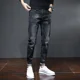 thumbnail image 2 of Pantalones con bolsillos, vaqueros para hombre, pantalones vaqueros ajustados para hombre, pantalones vaqueros elásticos ajustados, ajustados, estilo coreano de otoño 2024, casual, 2 of 5