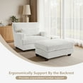 thumbnail image 5 of UIXE Oversized Chaise Lounge Chair Indoor with Ottoman, Solid Wood Frame Sofa Couch Chair for Living Room, Bedroom, Office, Beige, 5 of 7
