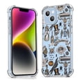 thumbnail image 1 of Halloween Hippie Clear Case for iPhone 14 Mini,Aesthetic Art Design Case for Men Women,Unique Soft Transparent TPU Bumper Case Cover, 1 of 5