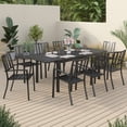 thumbnail image 6 of Sophia & William Outdoor Patio Metal Dining Chairs Iron Stackabe Chair with Armrest Set of 8, Black, 6 of 6