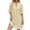 Khaki, variant on Busydd Womens Dresses Solid Color Spring Summer Dress V Neck 1/2 Sleeve Casual Dress Breathable Comfy Mini Sundresses for Women