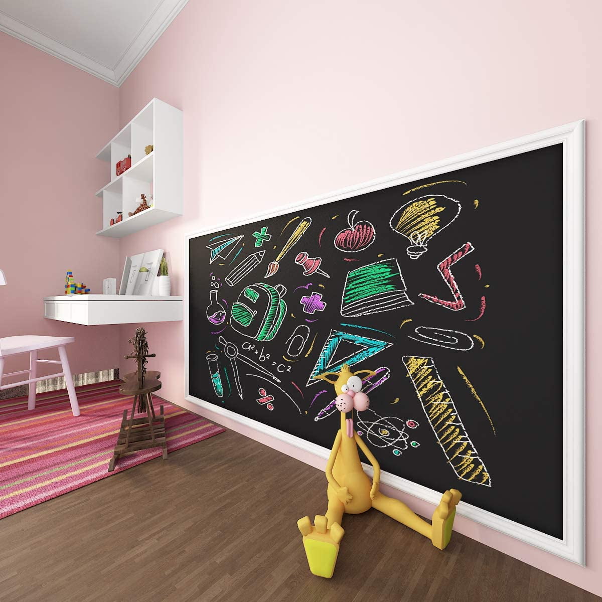  Ciieeo 2 Sets Applique Removable Chalkboard Wall School  Supplies whiteboard Wall Decals it can Move Removable Wallpaper Decal 3D  self Adhesive Blackboard Paper Blackboard Digital : Office Products
