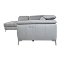 thumbnail image 3 of Lexicon 2-piece Leather Power Sectional with Left Chaise in Light Gray/Chrome, 3 of 10