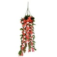thumbnail image 1 of Artificial Violet Flower Wall Wisteria Basket Hanging Garland Flowers Fake Silk Orchid, 2 Bunches Decorative Artificial Flowers Red, 1 of 2