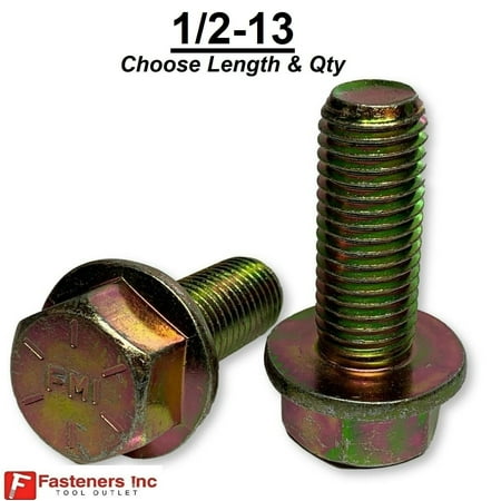

1/2-13 Grade 8 Flange Frame Bolt Yellow Zinc Plated (All Sizes & Qty s) 1/2