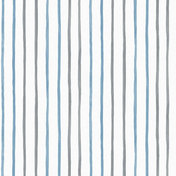 Laura Ashley Painterly Stripe Blue Wallpaper