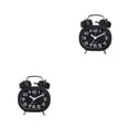 thumbnail image 3 of Inteprter Despertador barredora dormitorio espejo de cristal reloj doble campana con luces nocturnas relojes de escritorio aguja silenciosa Type2 NO2, 3 of 6