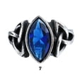thumbnail image 3 of Anillo de cristal para hombre, ceremonia de fiesta, boda, niños, estilo Vintage, diseño Simple, anillos de acero portátiles, joyería de mano, Ropa, zapatos y accesorios Miscelánea Azul talla 7 Sonducket  AP014446-01B, 3 of 6