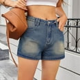 thumbnail image 4 of TYGHBN Women's Casual Denim Shorts Vintage High Waisted Summer Comfortable Stretchy Retro Jean Shorts for Daily Wear Vacation Woman Sweat Pants Summer Pants Suits for Women Casual Pants Suits for, 4 of 5