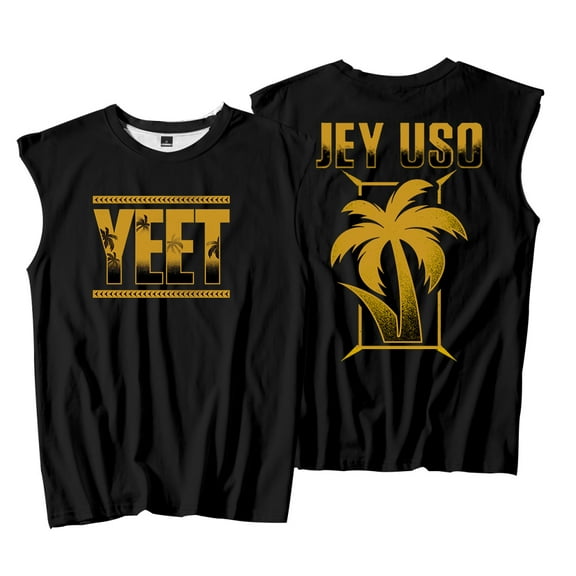 Jey Uso Yeet Golden Logo Tank Tops Sleeveless Sport Gym Vest Women Men Trendy Outdoor Sportwear