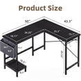 thumbnail image 4 of Edx L Shaped Computer Desks, 50 Inch Gaming Table, PC Writing Workstation for Home Office, Dorm and Small Spaces, Black, 4 of 9