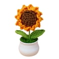 thumbnail image 5 of sunsanly Handmade Knitted Sunflower Potted Plant Decor Crochet Wool Flower Desk Decoration Home Garden Ornament for Wedding Photography Prop, 5 of 8