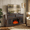 Cherry, variant on CKEASEAN 58" Fireplace TV Stand with Embossed Door for TVs up to 65", Wooden Entertainment Center with 23'' Electric Fireplace, Open and Closed Storage Space, Rack for Living Room/Office