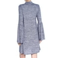 thumbnail image 3 of KENSIE Womens Blue Lace Ruched Kimono Sleeve Crew Neck Sweater XL, 3 of 3