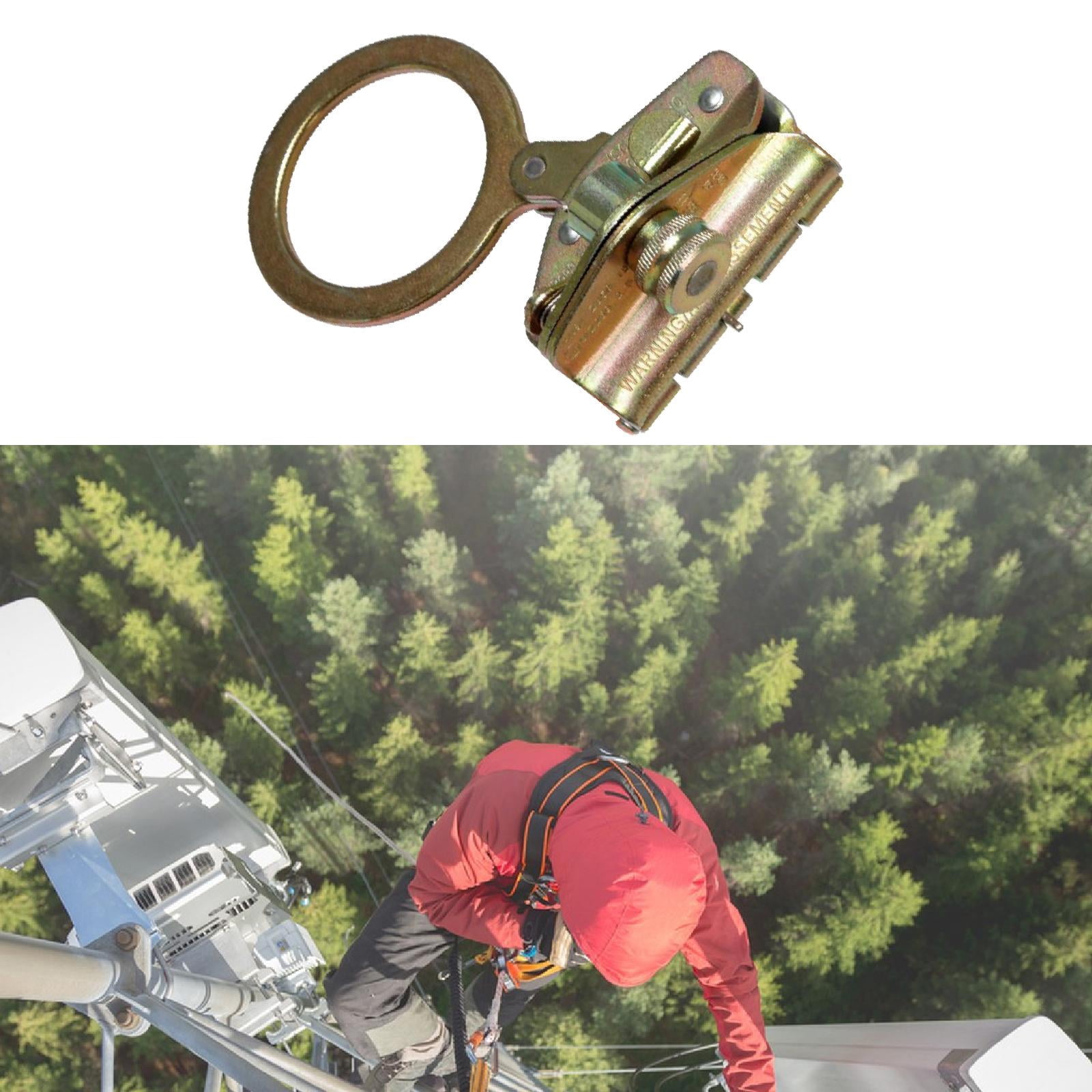 Wswqop Climb Self Locking Rope Grab Alloy Steel Stopper Removable Sturdy Blocker Arrest Style D