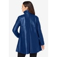 thumbnail image 3 of Jessica London Women's Plus Size A-Line Zip Front Leather Jacket, 3 of 4