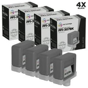 LD Compatible Cartridge Replacement for Canon 307 PFI-307BK (Black, 4-Pack)