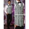thumbnail image 5 of Unique Bargains Men's Business Slim Fit V Neck Sleeveless Striped Print Waistcoat Vest S Black, 5 of 6