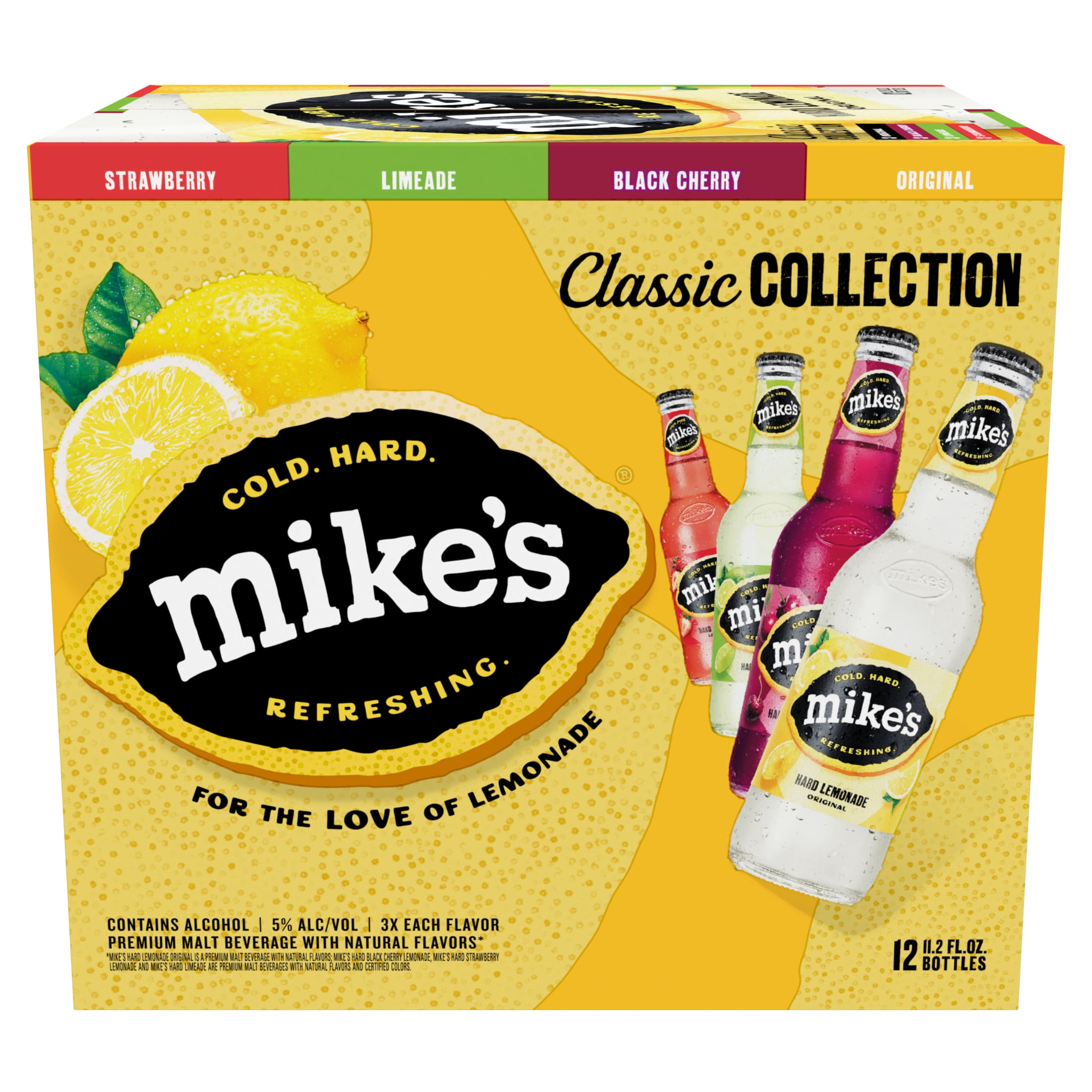 Mike's Hard Lemonade Classic Collection Variety Pack, 12 Pack, 11.2 fl oz Bottles, 5% ABV