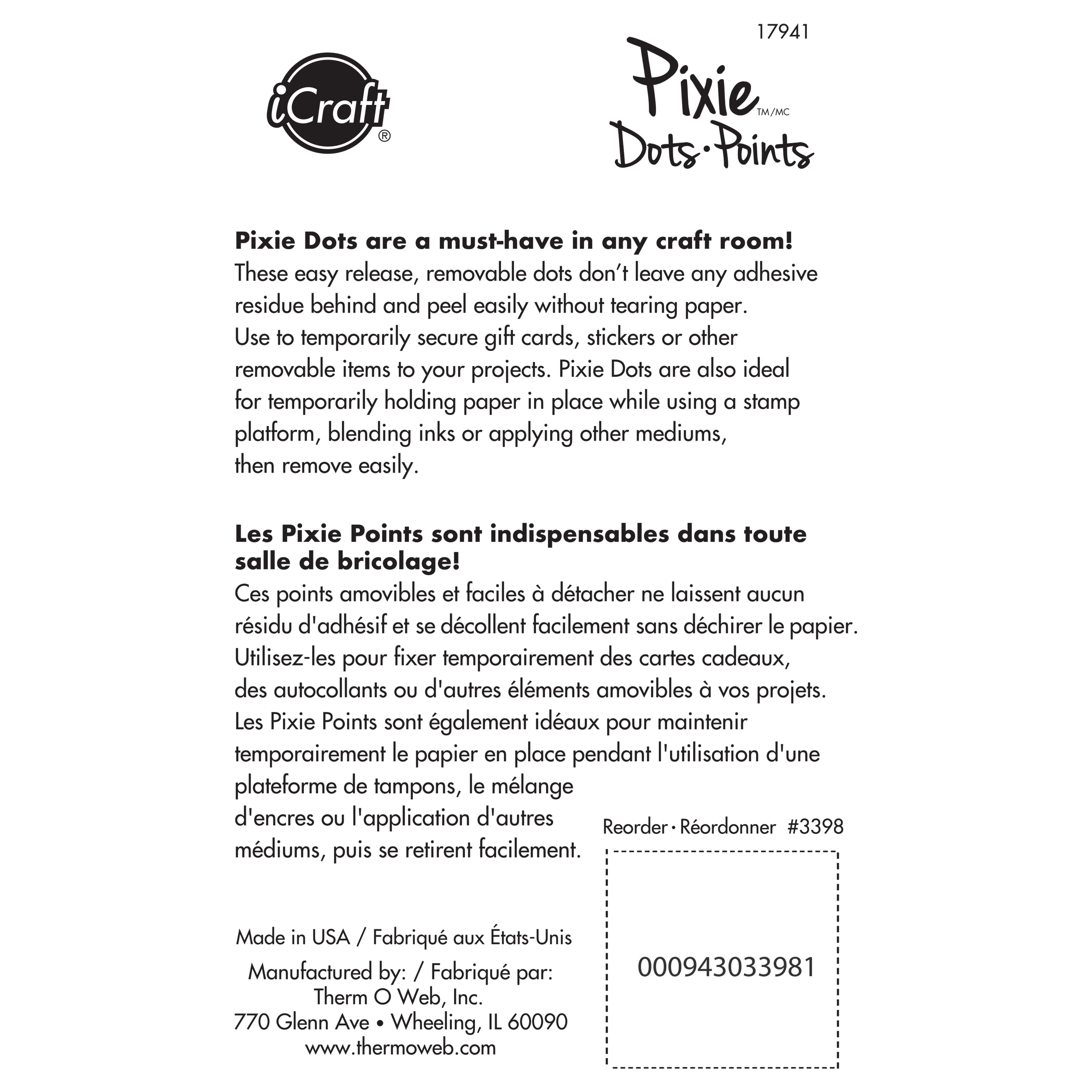 iCraft Pixie Clear Adhesive Dots, 12 Packs: 225 ct. (2,700 total)