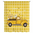 thumbnail image 2 of Farmhouse Truck Sheer Curtains 96 Inches Long, Country Bee Daisy Yellow Buffalo Lattices Light Filering Curtains, Privacy Drapes Simi Floor to Veiling Curtain for Living Room Bedroom Window Treatment, 2 of 9