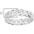 thumbnail image 3 of .925 Sterling Silver 5mm Wide Cuban Link Chain Band Celtic Fashion or Wedding Ring - Size 10-3/4, 3 of 4