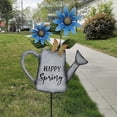 thumbnail image 1 of Unique Metal Kettle Garden Decoration for Outdoor Yard and Park, Garden Plugin for Lawn and Garden (Blue), 1 of 4