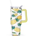 thumbnail image 2 of 40 oz Tumbler Pineapple with Handle Vacuum Insulated Travel Cup SpillProof Travel Cups Car Cup Holder Friendly for Gym Travel Office, 2 of 7