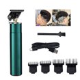 thumbnail image 1 of Cortadora de cabello USB para hombres, diseño retro metálico, cuchillas de cerámica, IPX4 resistente al agua, incluye 4 peines guía, carga rápida de 2 horas, color verde., 1 of 6