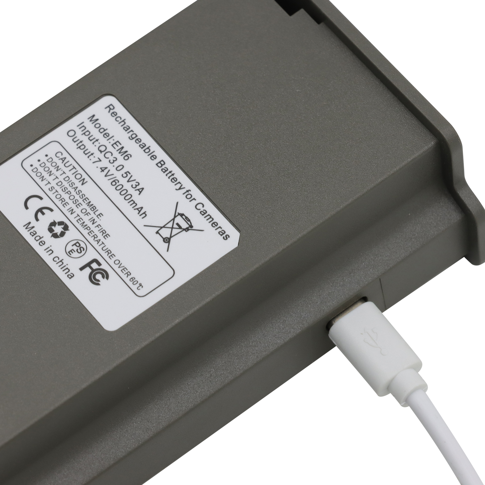 Kastar EM6 Replacement Lithium Battery For Tactacma Cellular Trail Cameras (TA-CT-XG2, TA-CT-SK) - 6000mAh 7.4V