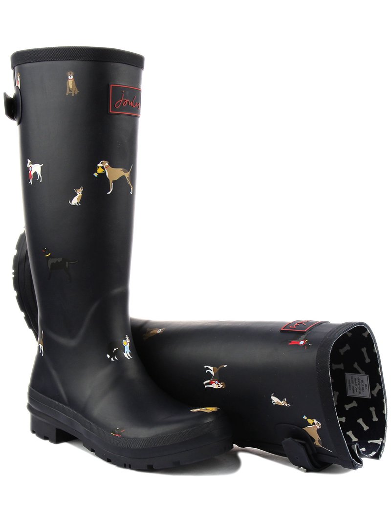 Joules Welly Print Women's Dog Printed Rain Boot With Back Strap