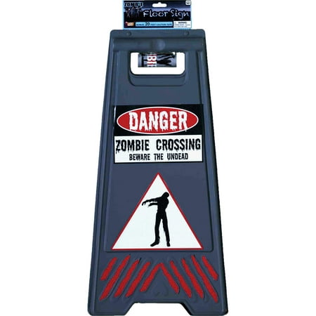 Morris Costumes Beware Of Zombie Crossing Sign & Tape, Style FM66723