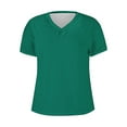 thumbnail image 4 of Womens Fashion Summer Tops 2025 Plus Size solid V-Neck Short Sleeved Casual T-Shirt Tops Blouses, 4 of 4