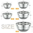 thumbnail image 3 of TINANA Mixing Bowls Set, 5 PCS Stainless Steel Mixing Bowls, Metal Nesting Storage Bowls for Kitchen, Size 4.5, 3, 2, 1.5, 0.75 QT, Great for Prep, Baking, Serving, 3 of 8